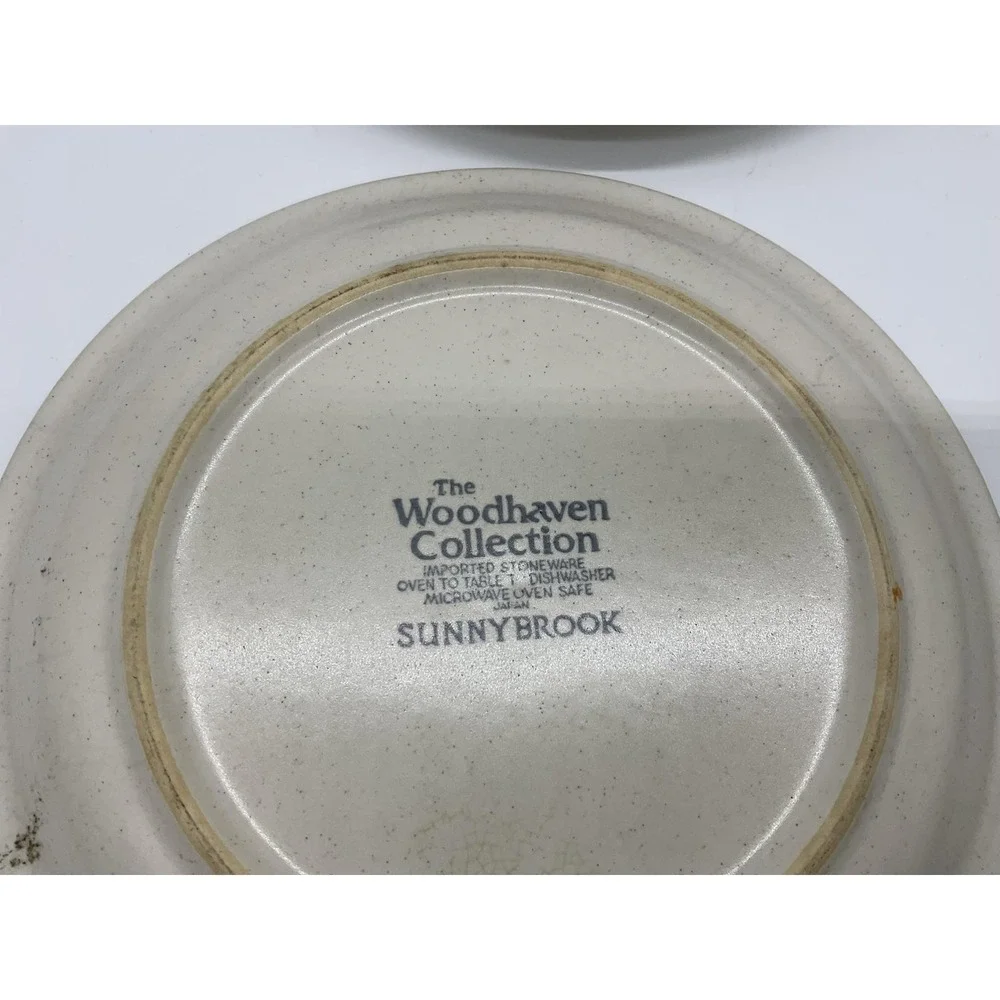 Vintage Woodhaven Collection Sunnybrook Bread Plates Set Of 5 Floral Stoneware